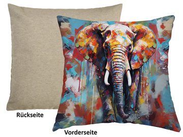 Kissenhülle POP-Collection, beties (1 Stück), Wende-Kissenhülle Elefant Acryloptik mit Spachteltechnik ca. 45x45 cm