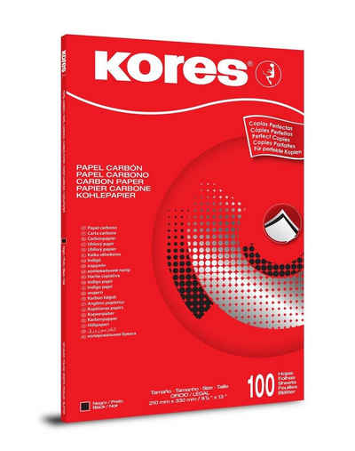 KORES Formularblock Kores Kohlepapier, DIN A4, schwarz, 100 Blatt