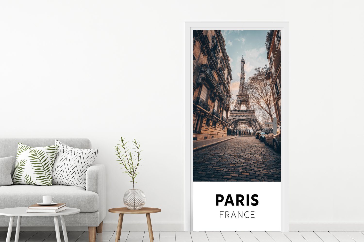 75x205 - Eiffelturm, MuchoWow Türaufkleber, für St), Tür, Frankreich bedruckt, - Türtapete Matt, Fototapete cm Paris (1