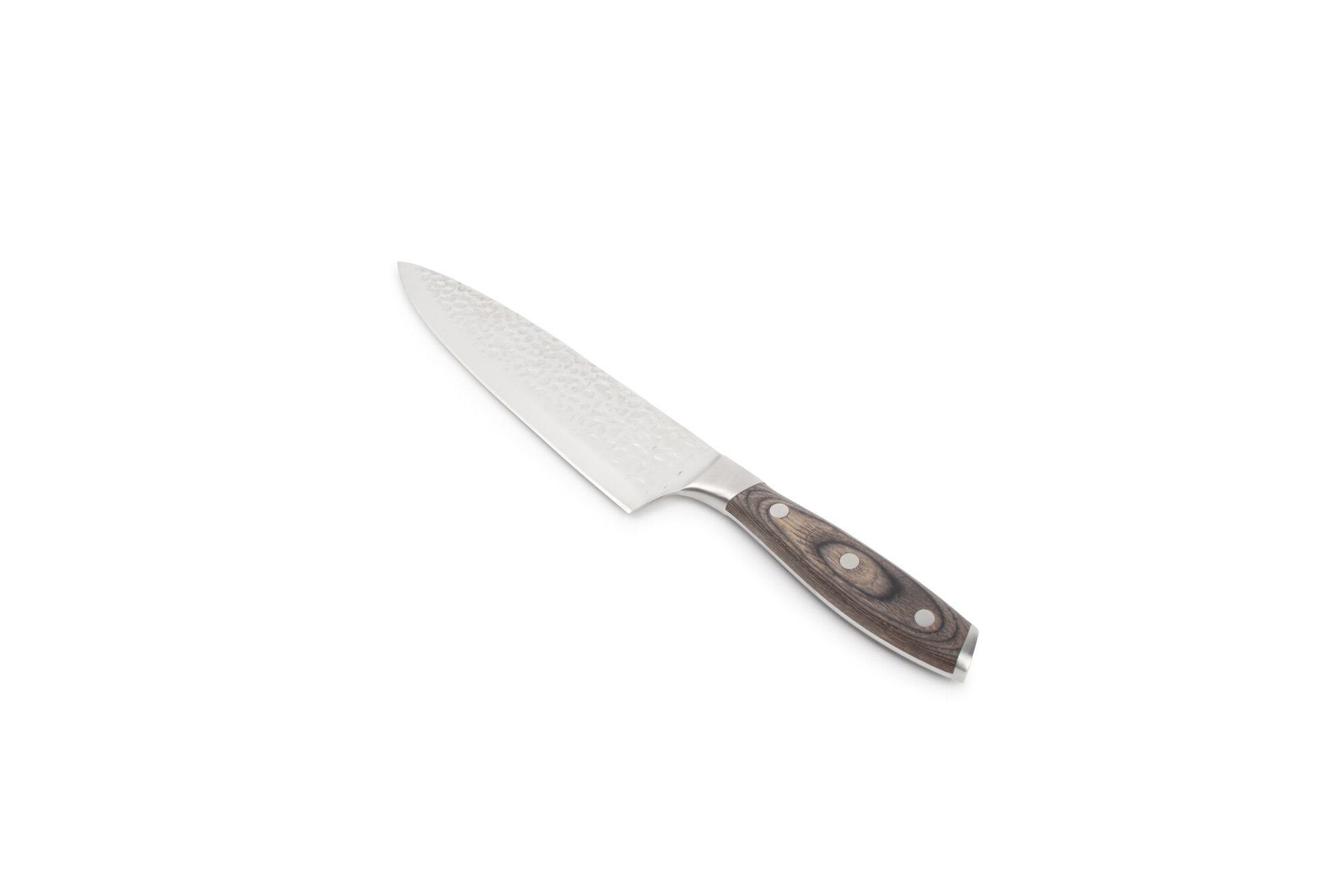 Hochwertiges mit Allzweckmesser Holzgriff gehämmerten Struktur Asphald Edelstahl, Messer