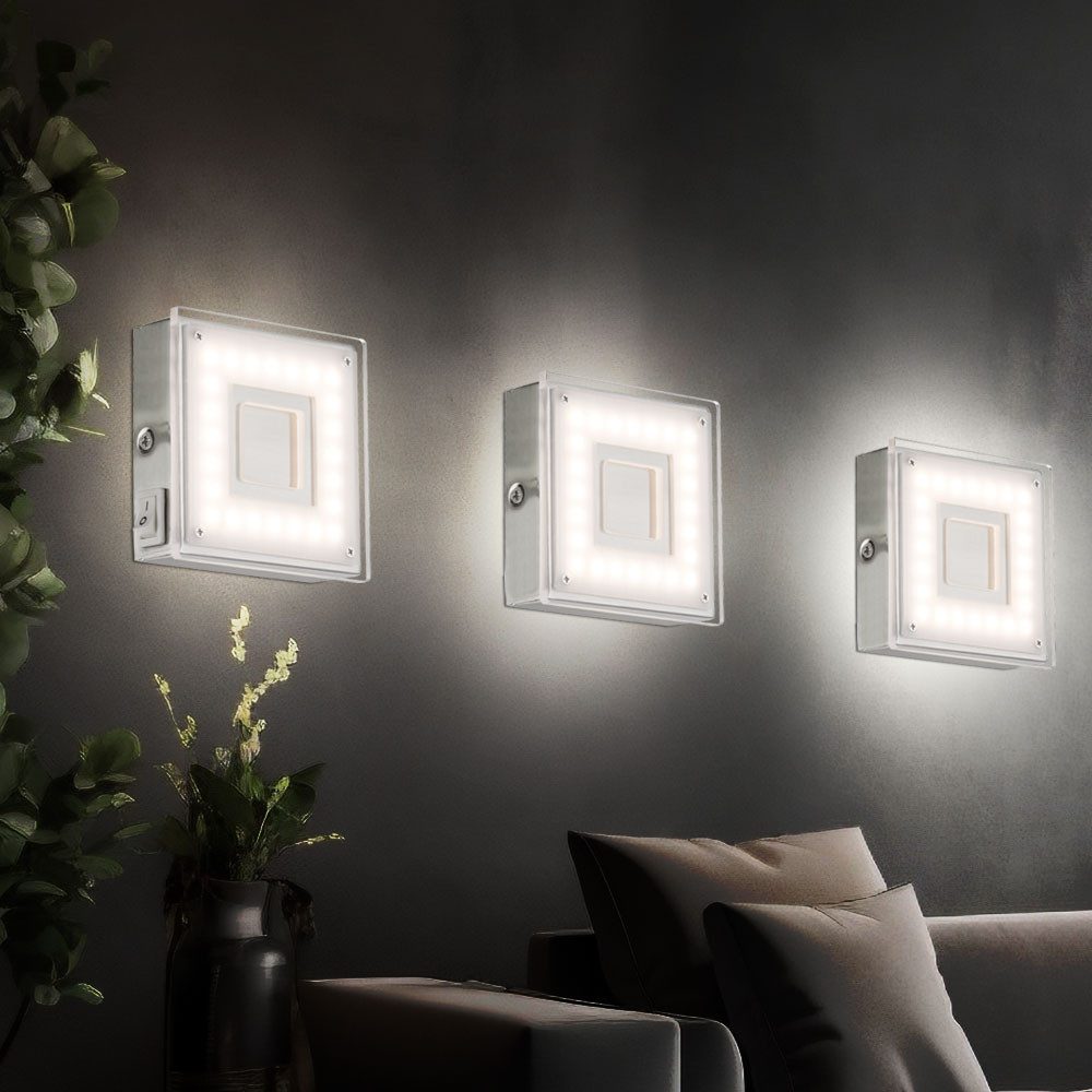 GLOBO LIGHTING LED Einbaustrahler, Leuchtmittel inklusive, Warmweiß, Wand Aufbauleuchte Innen Aufbaustrahler LED Flach Eckig LED 6x