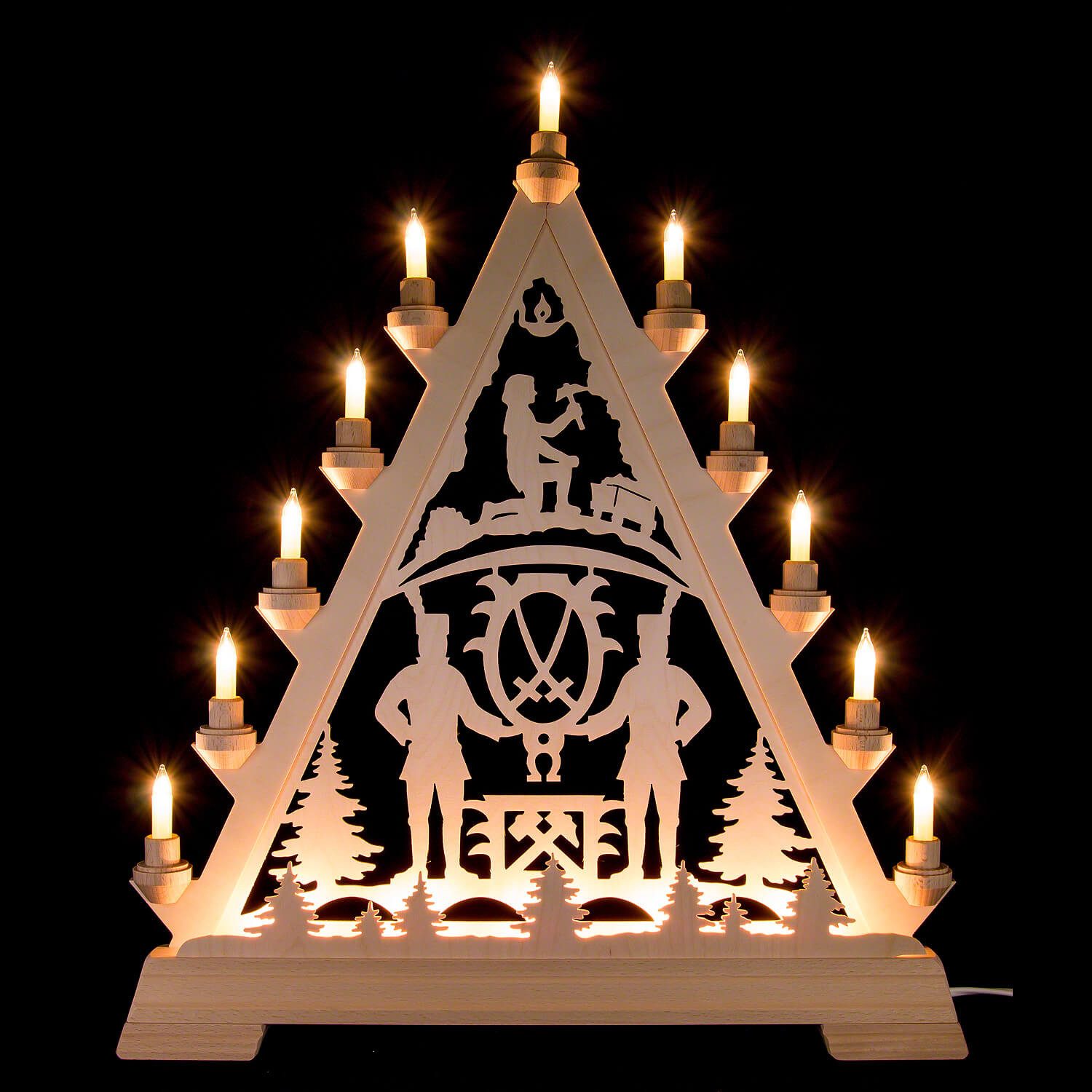 Kunstgewebe Taulin Schwibbogen Lichterspitze Erzgebirge (48x56cm) von Kunstgewerbe Taulin