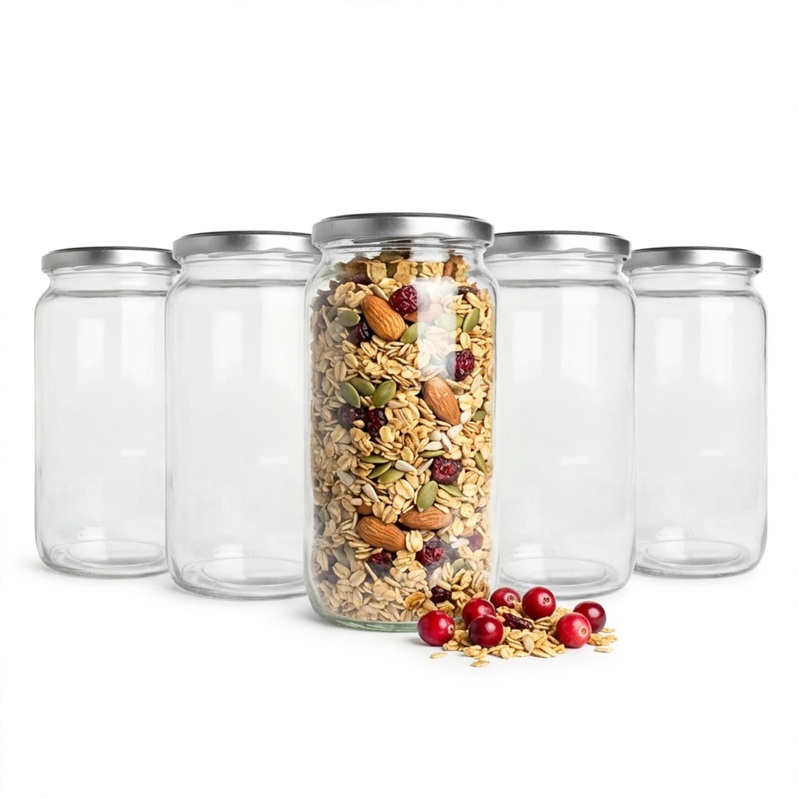 Sendez Einmachglas 6er Set Einmachgläser 1 Liter Glas Vorratsgläser für Küche Einmachen, Glas, (6-tlg., Einmachglas), Vorratsglas