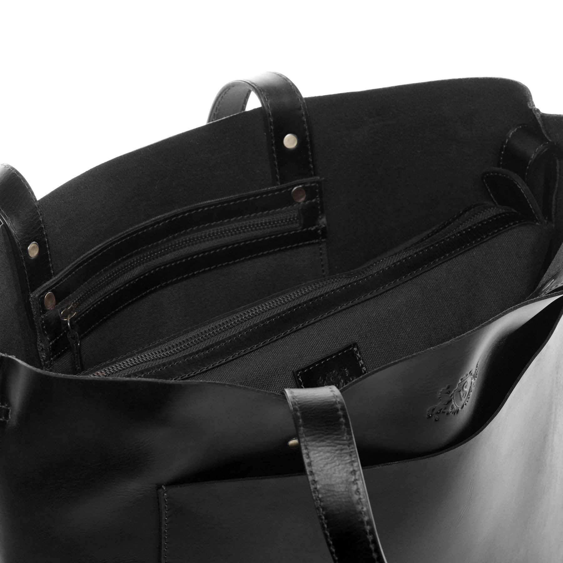 SID & VAIN Umhängetasche echt Leder Henkel groß Plugin Bag-schwarz, Henkeltasche Echtleder für Damen, Schultertasche schwarz