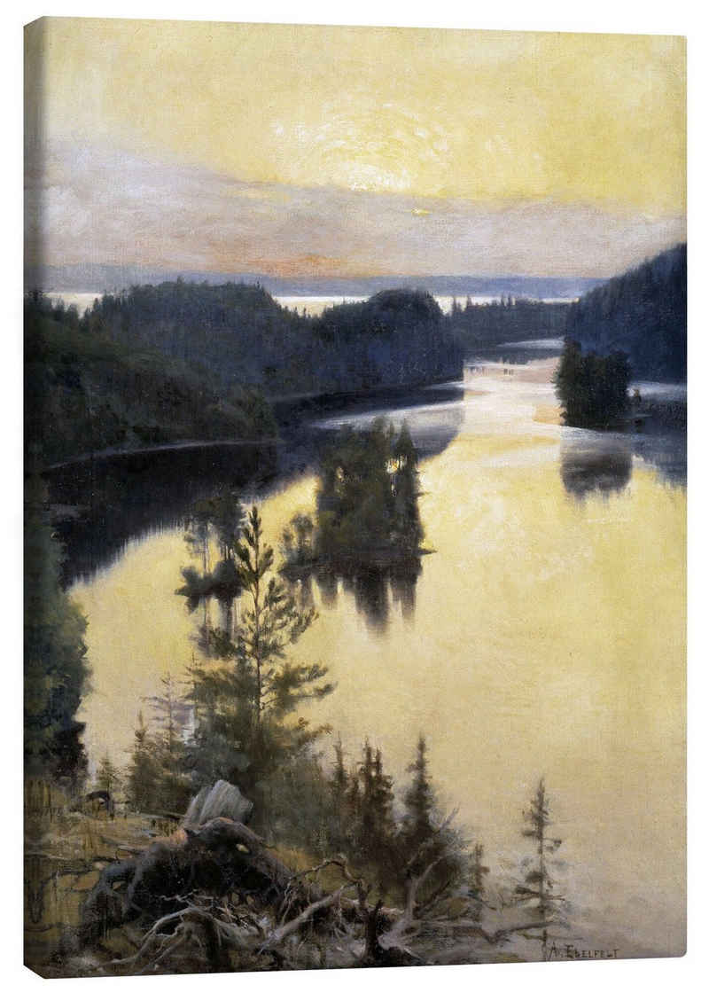Posterlounge Leinwandbild Albert Edelfelt, Kaukola Ridge bei Sonnenuntergang, Malerei