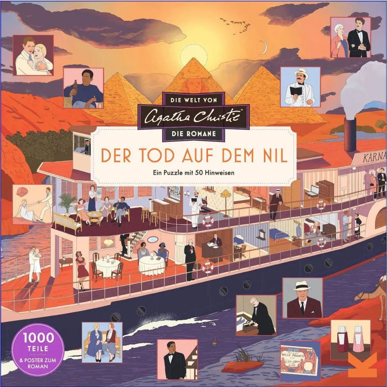 Laurence King Puzzle Die Welt von Agatha Christie: Tod auf dem Nil, 1000 Puzzleteile