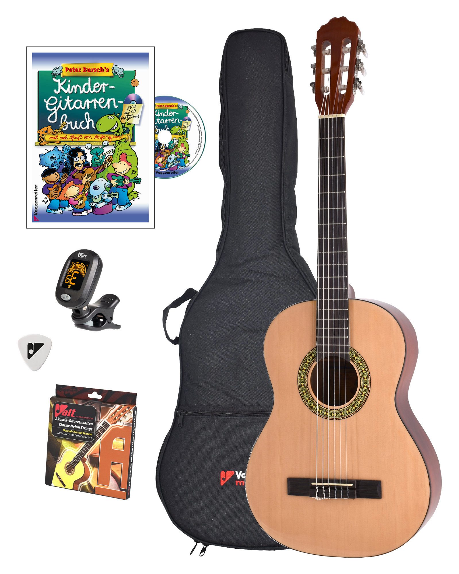 Voggenreiter Konzertgitarre Voggys Kindergitarren-Set (3/4), 3/4, Komplett-Set