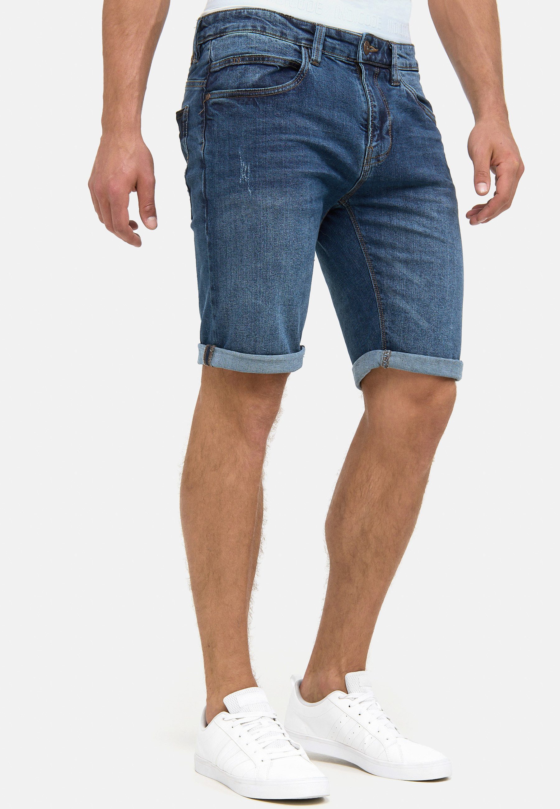 INDICODE Jeansshorts Herren Caden Jeans Shorts Herrenshorts mit 5 Taschen, Denimstyle – Bild 4 von 5
