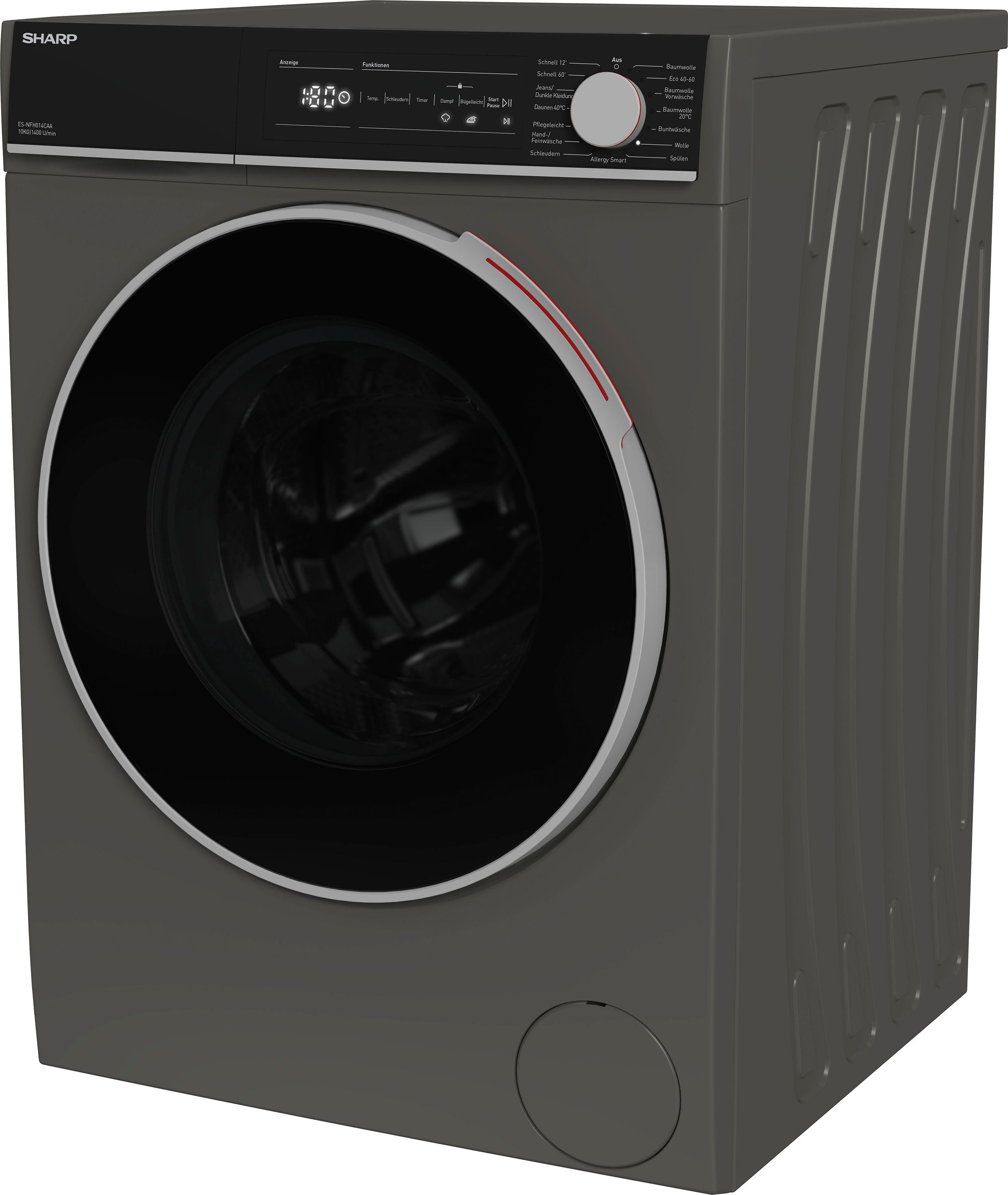 Sharp Waschmaschine kg, ES-NFH014CAA-DE, U/min 1400 10
