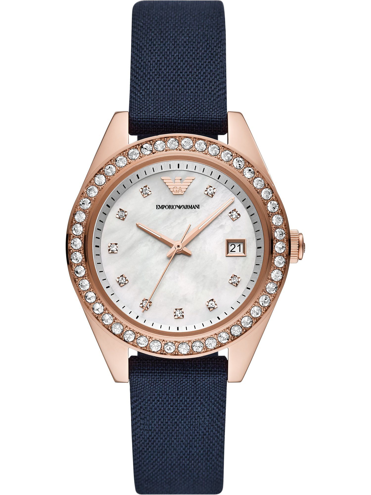 Emporio Armani Quarzuhr Emporio Armani Damen-Uhren Analog Quarz