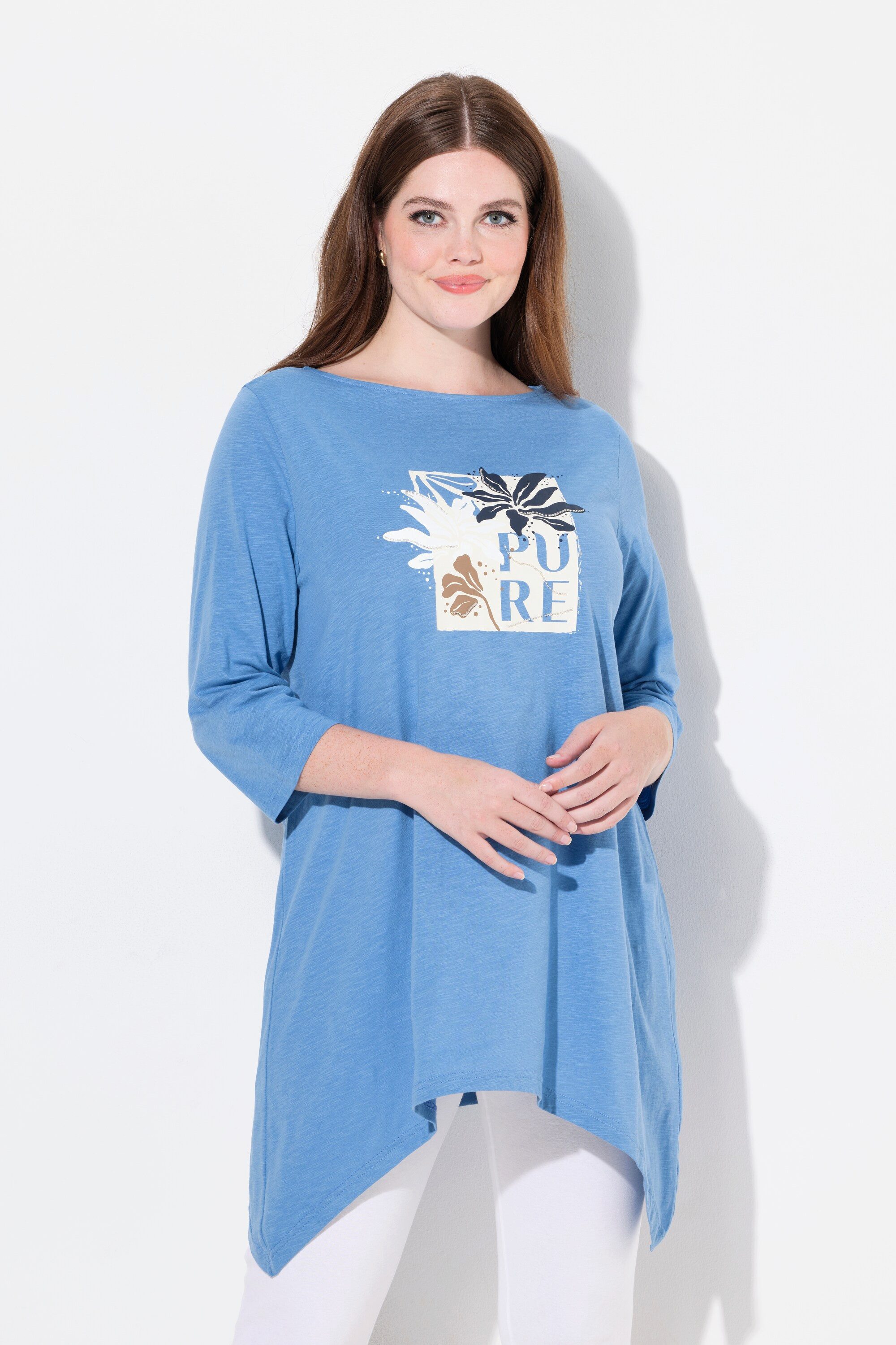 Ulla Popken Longshirt Shirt PURE U-Boot-Ausschnitt günstig online kaufen