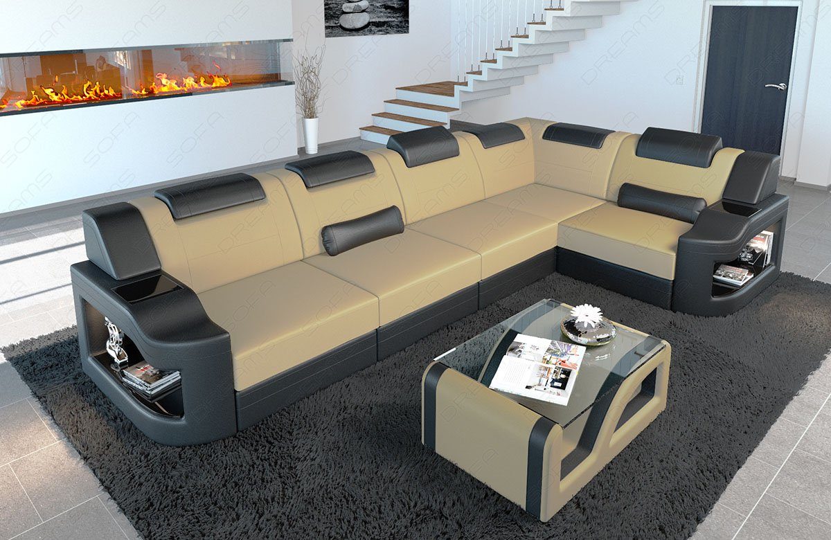 Sofa Dreams Ecksofa Polsterstoff Design Stoff Sofa Padua L Form M Mikrofaser Stoffsofa, Couch wahlweise mit Bettfunktion