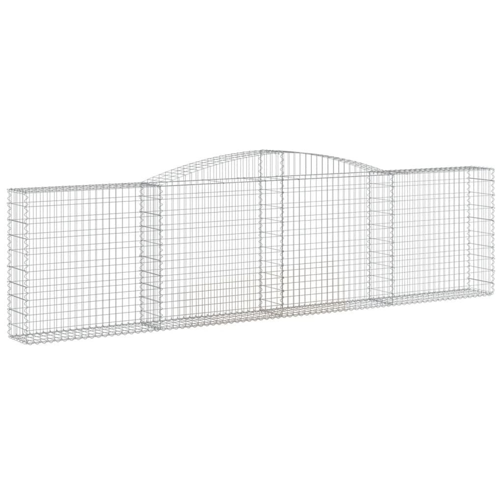 vidaXL Blumentopf Gabione mit Hochbogen 400x30x100/120 cm Verzinktes Eisen (1 St)