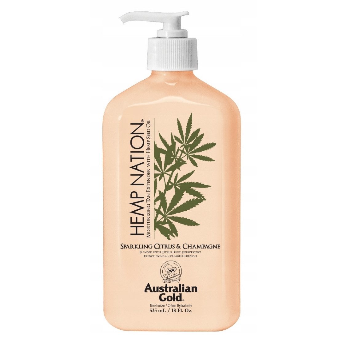 Australian Gold After Sun-Lotion Australian Gold Hemp Nation Citrus Champagne Körperlotion 535 ml, 1-tlg., Collagen Infusion unterstützt die Hautstraffung
