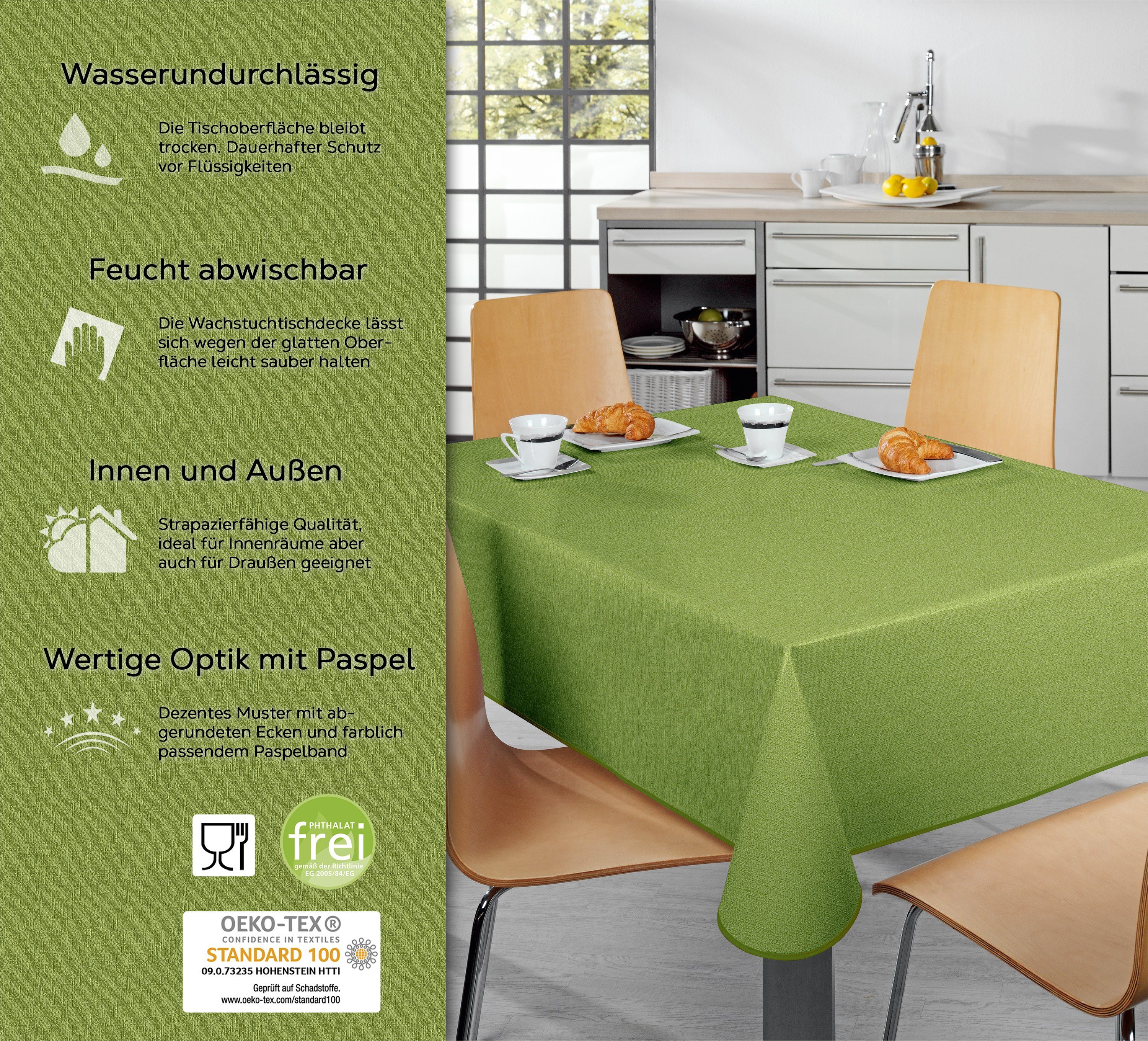 Beautex Tischdecke Wachstuch Tischdecke abwischbar rutschfest günstig online kaufen