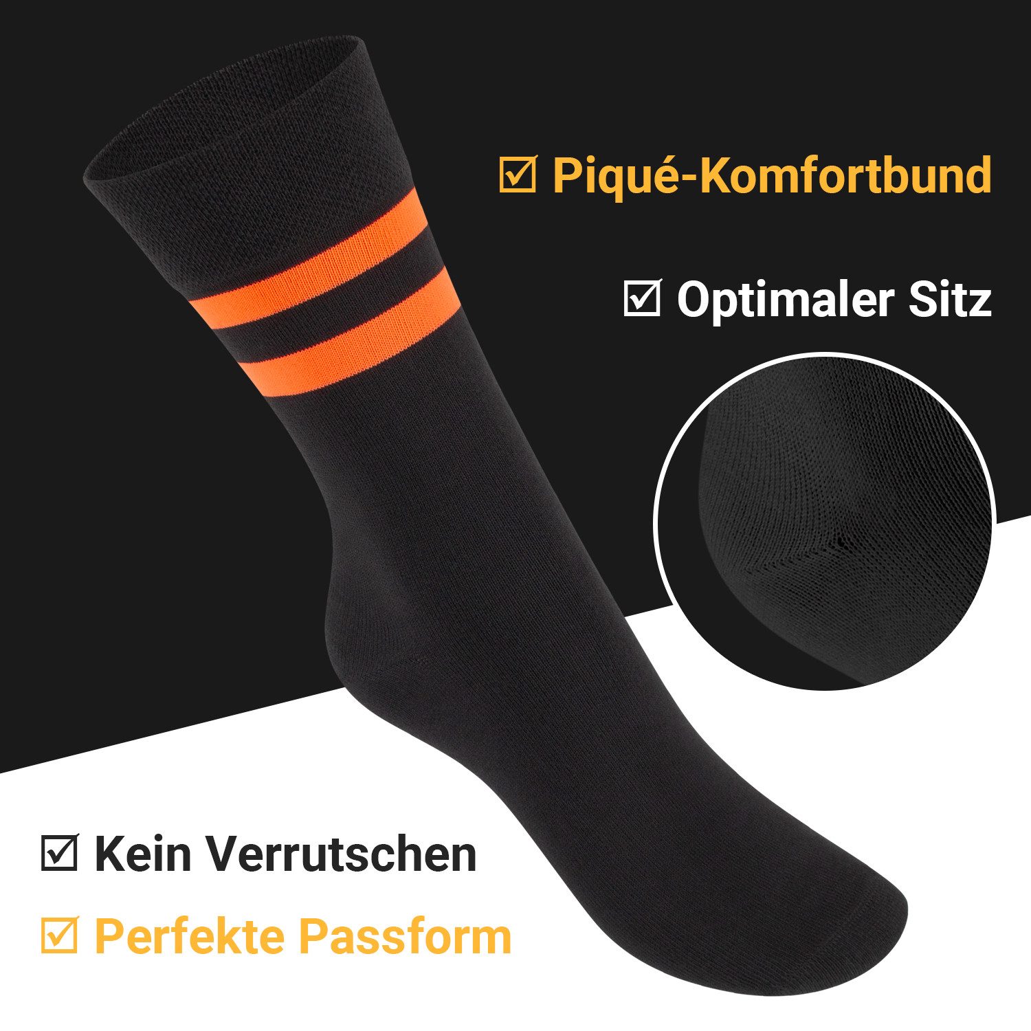 Footstar Basicsocken Herren & Damen Baumwollsocken (8 Paar) Socken im Neon Look – Bild 3 von 5