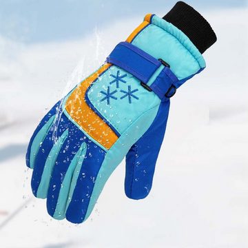 FIDDY Skihandschuhe Outdoor-Skihandschuhe für Jungen und Mädchen,Winter-Outdoor-Radfahren. (verdickte wind- und wasserdichte warme Handschuhe, geeignet für 8–15 Jahre)