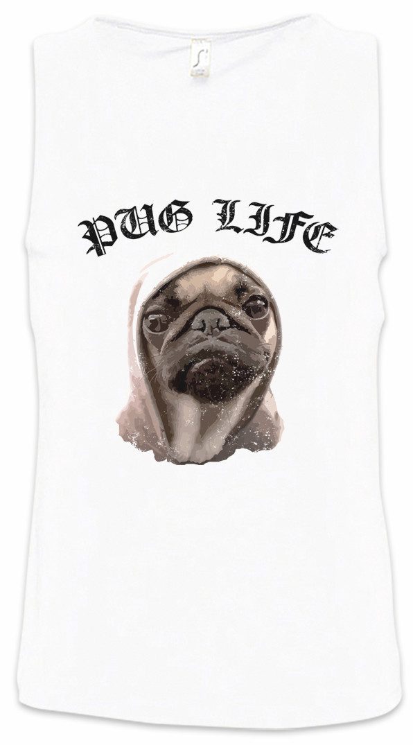 Urban Backwoods Tanktop Pug Life II Ärmelloses T-Shirt Cute Dog Mops Möpse Hund Hip Hop Ghetto Life Gangster Hunderasse OG
