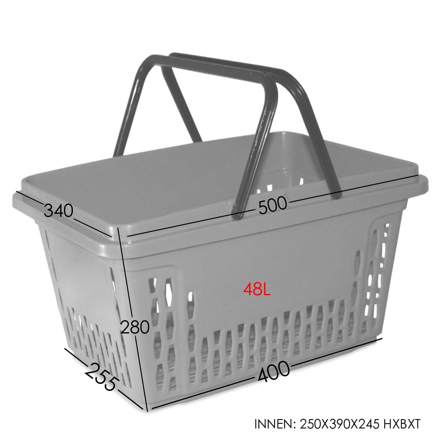 GERSO Einkaufskorb Einkaufskörbe mit 2 Bügeln 40 Liter Polypropylen Bunte Farbauswahl, 40 l