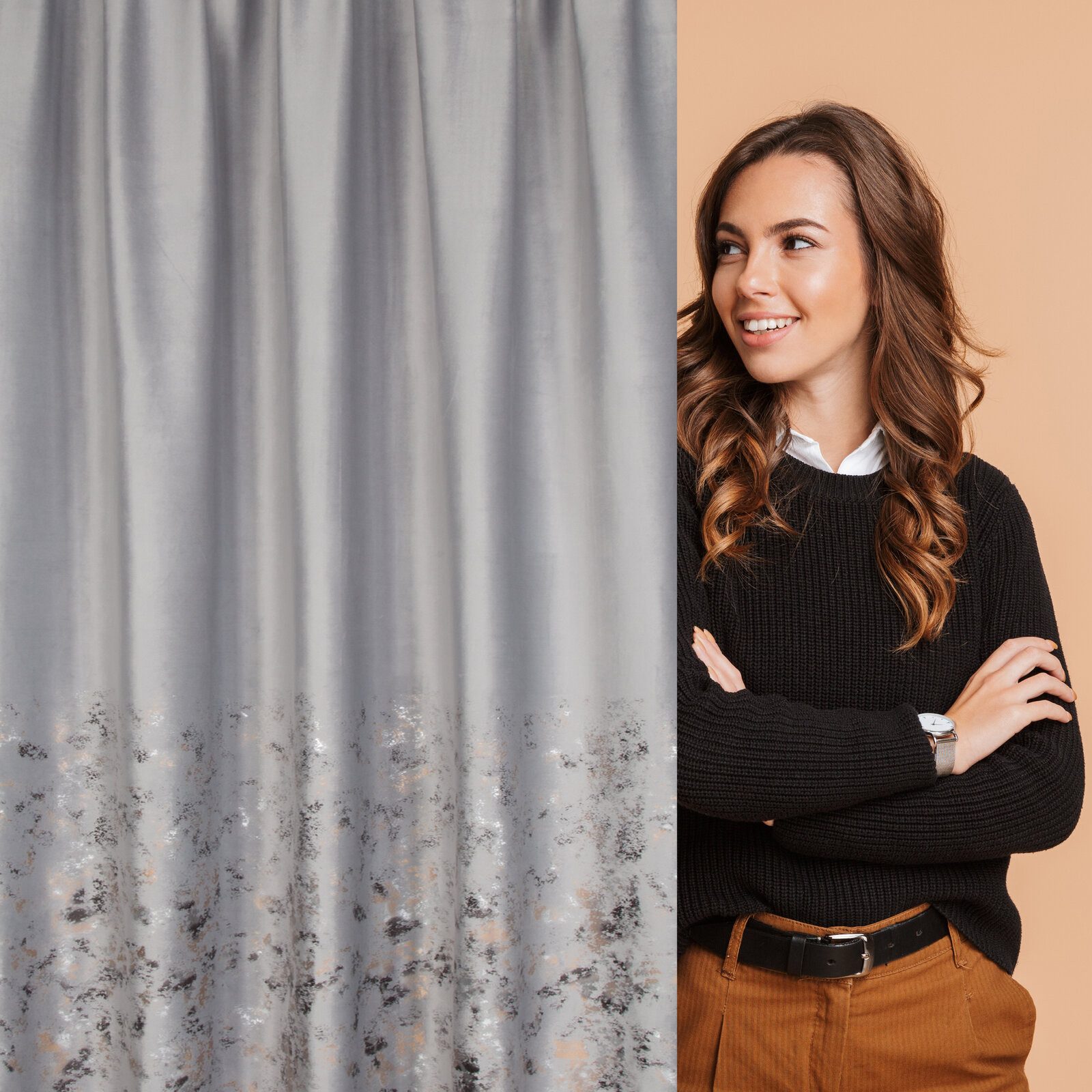 Eurofirany Vorhang MARIELA Blickdichte Vorhänge mit Kräuselband 140x270 cm Samt, Fensterdekoration zum Wohnzimmer