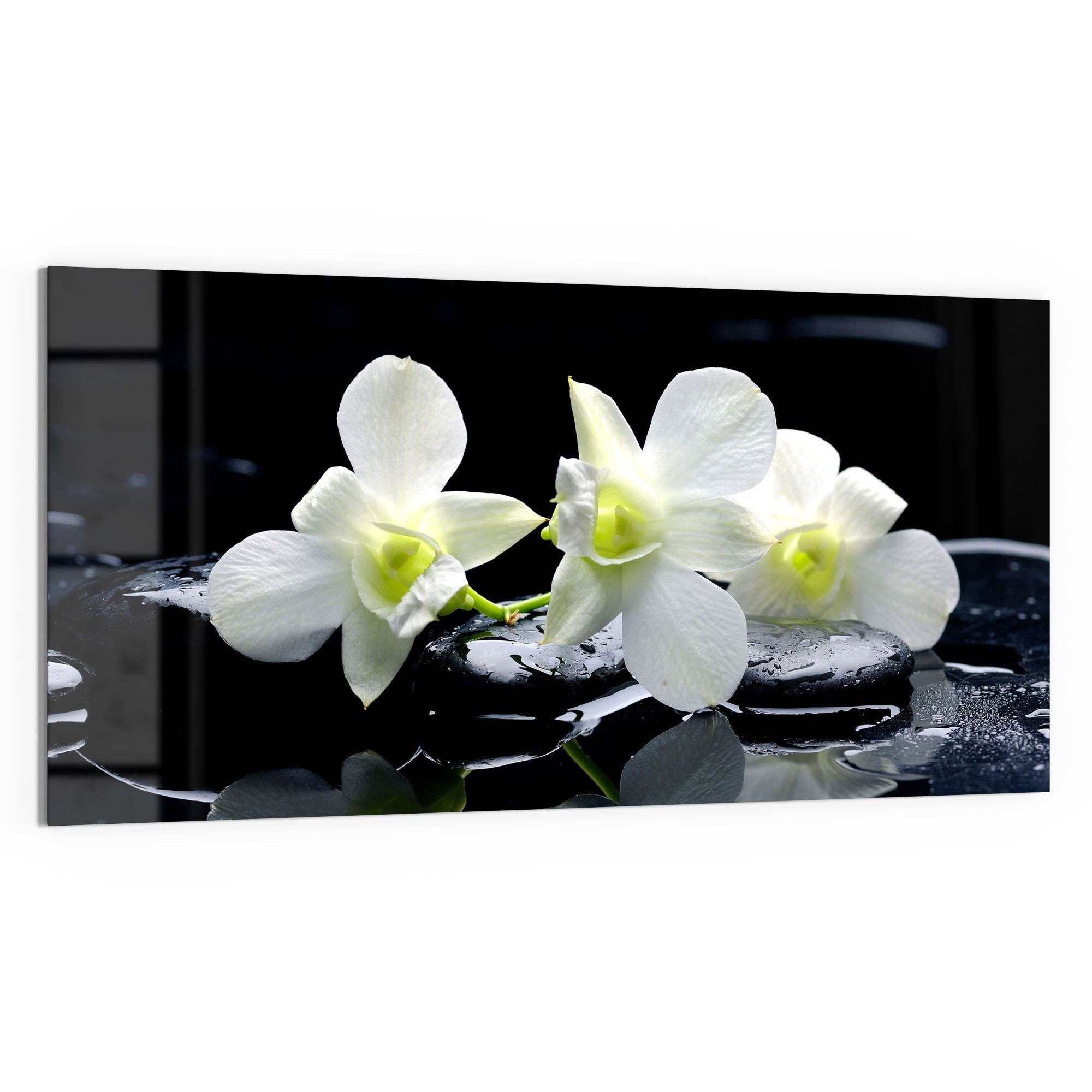 DEQORI Glasbild 'Orchidee mit Zen-Steinen', 'Orchidee günstig online kaufen
