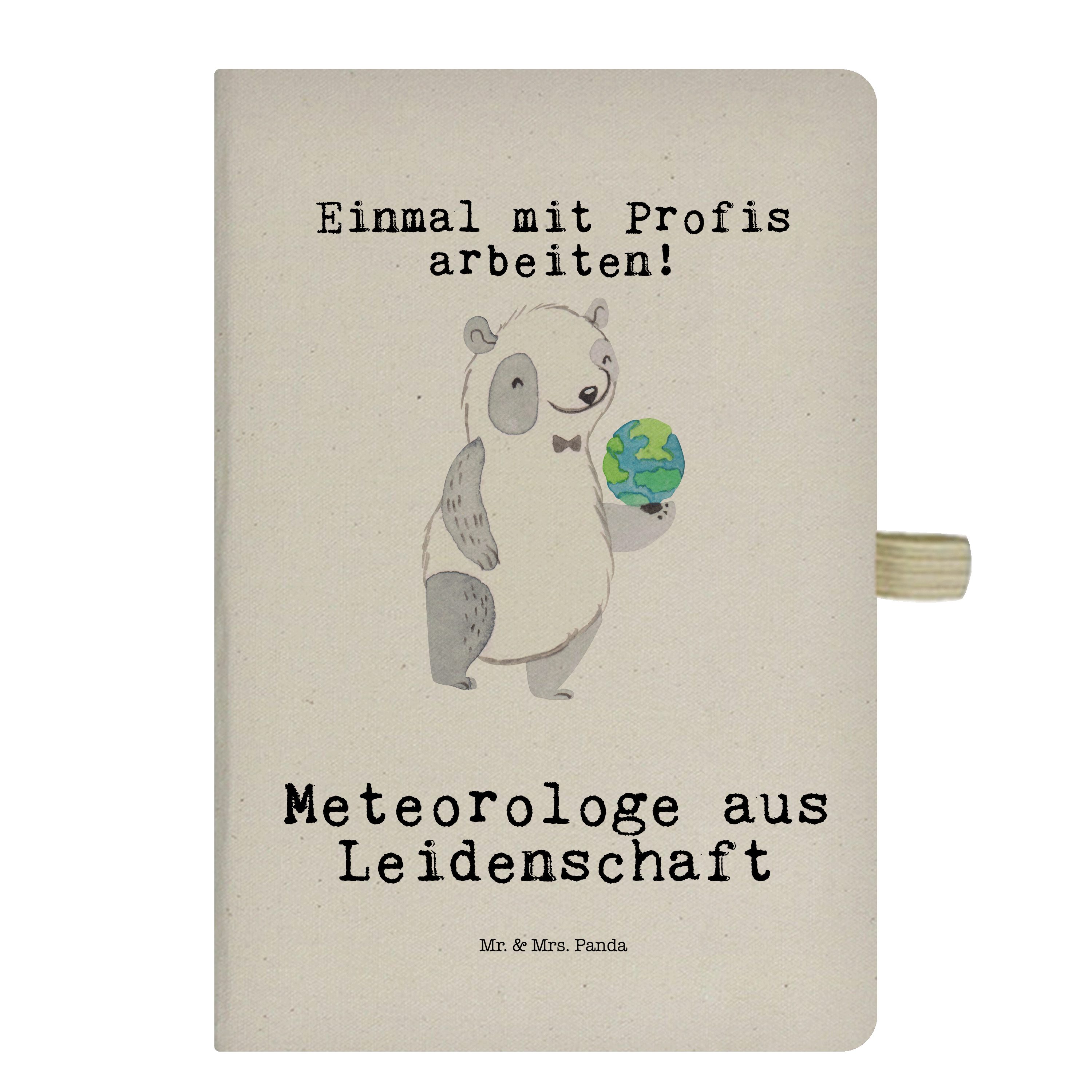 Mr. & Mrs. Panda Notizbuch Meteorologe aus Leidenschaft - Transparent - Geschenk, Kollegin, Noti Mr. & Mrs. Panda