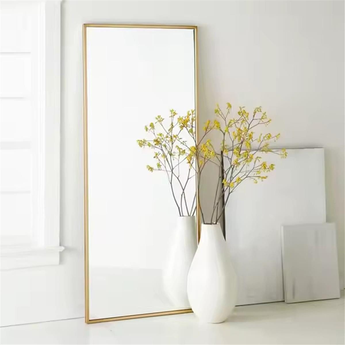 BOURGH Ganzkörperspiegel AVILA großer Standspiegel 193 x 66cm - Ganzkörperspiegel gold, mit goldenem Rahmen in modernem Design