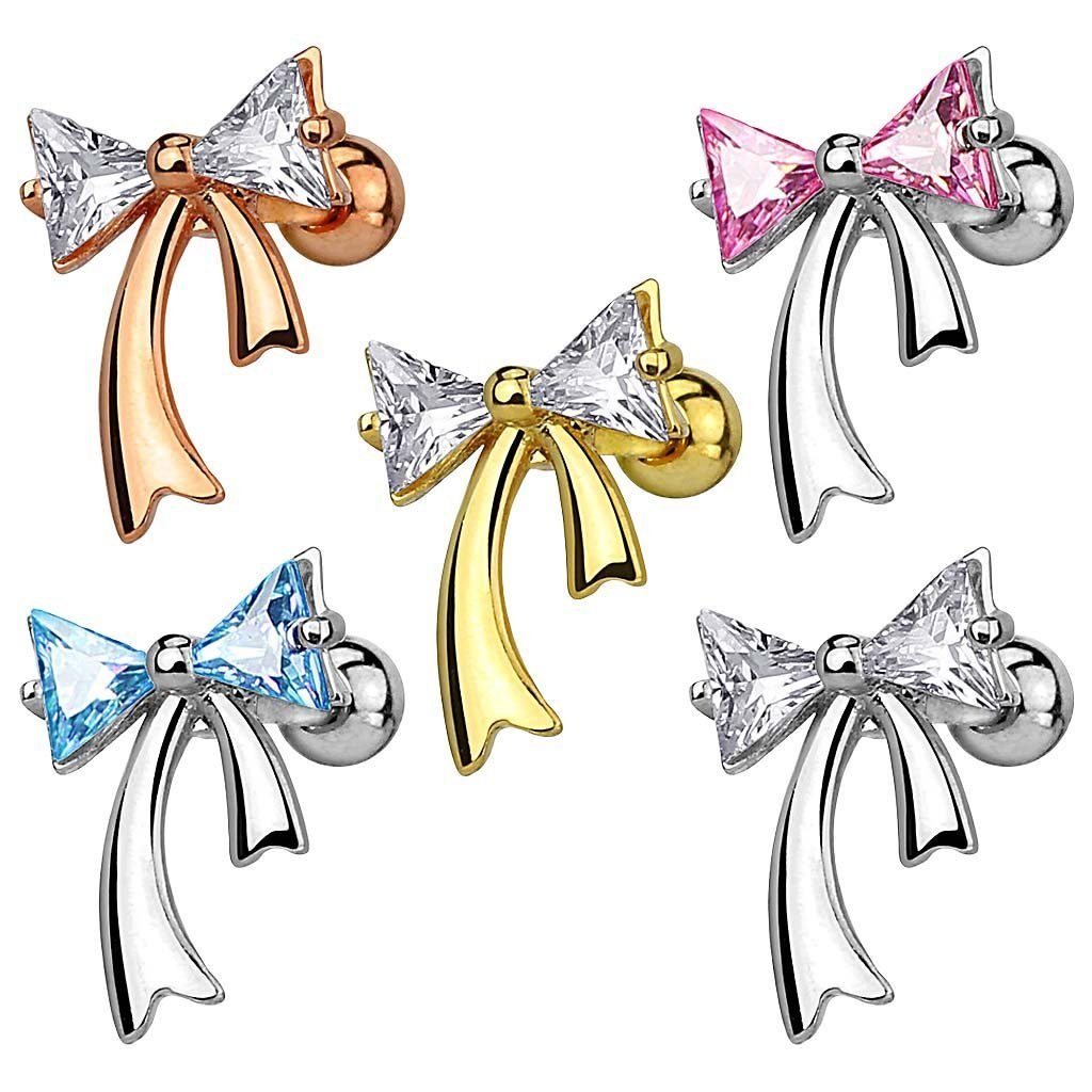 Taffstyle Piercing-Set Piercing Stecker Schleife funkelnden günstig online kaufen