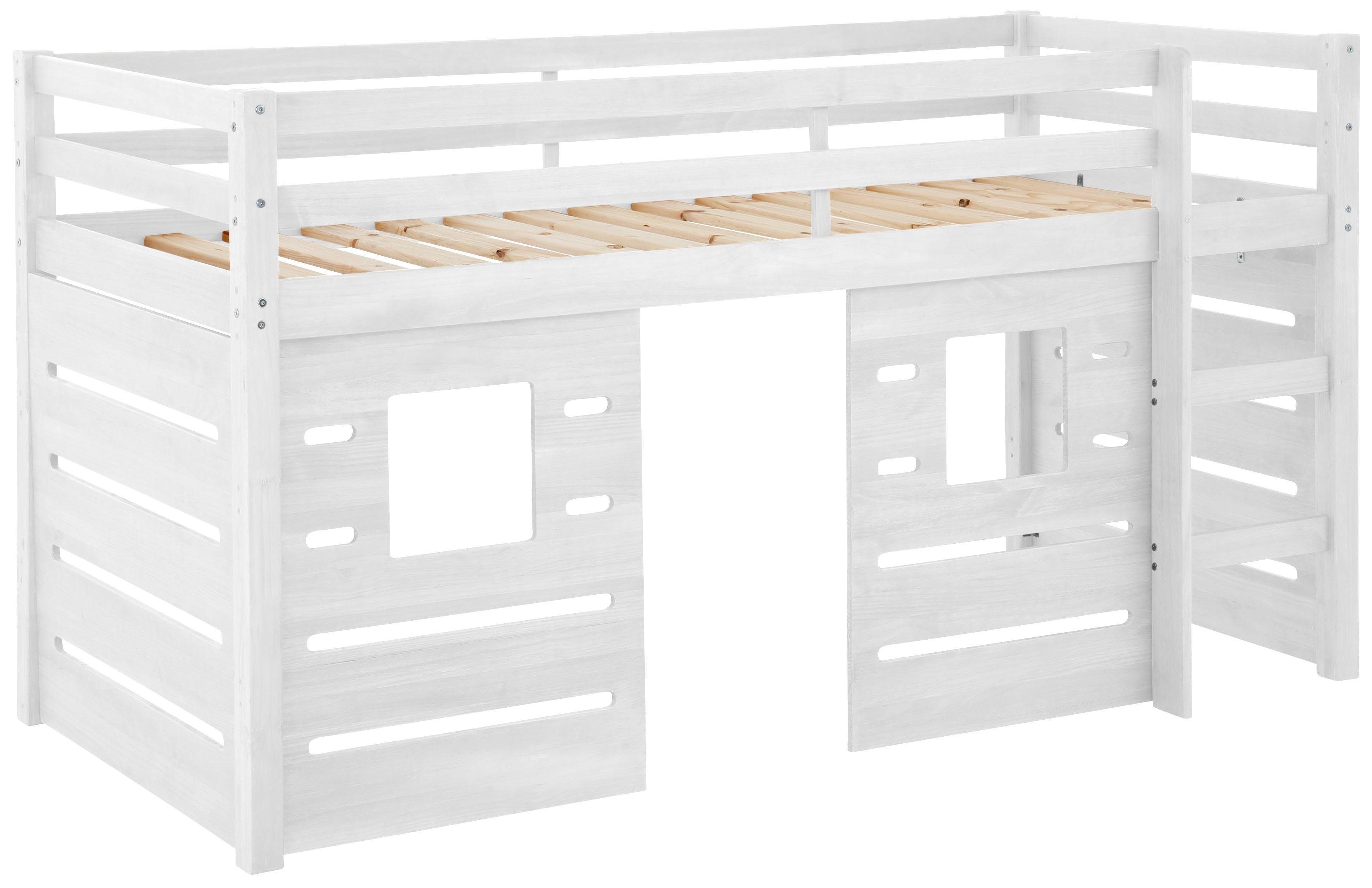 OTTO home Hochbett Alpi aus Kiefernholz, inklusive Leiter und Panel, Außenmaßenbreite 103 cm