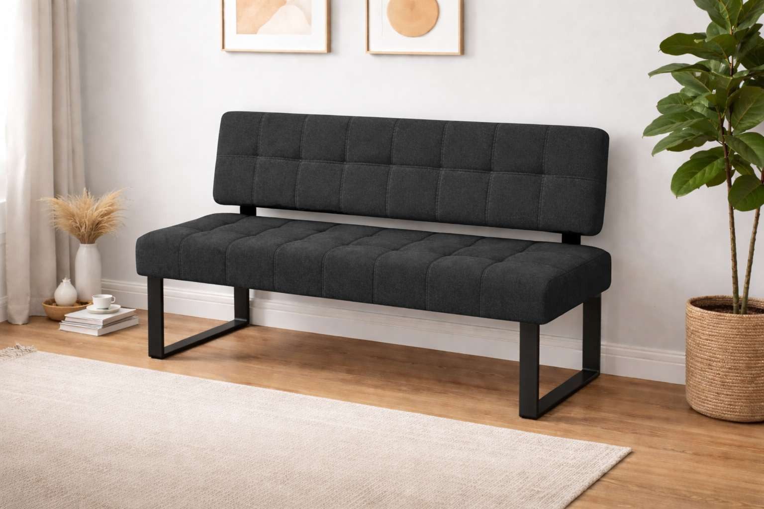 Home affaire Sitzbank Mia Küchenbank, Polsterbank, Esszimmerbank, 141x64 cm, Moderne Bank und Farben, Sitzplatzanzahl: 2-3, Frei in Raum stellbar