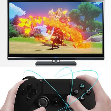 KINSI Gamepad, Game Controller, für PS4, Kabelloses Bluetooth PlayStation-Controller (Dampf volle Funktion PS5 Formfaktor PS4 Gamepad)