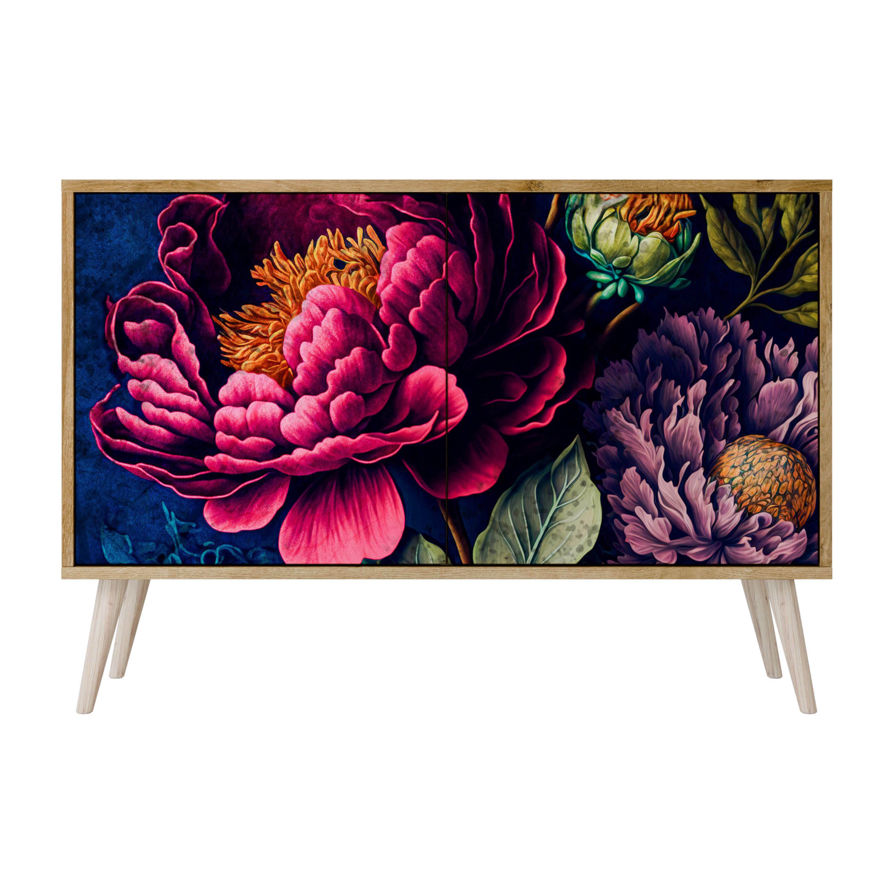 SPACEREBELS Kommode Sideboard Komodenschrank Möbel für Wohnzimmer Flur Esszimmer, mit 2 Türen oder mit 3 Türen