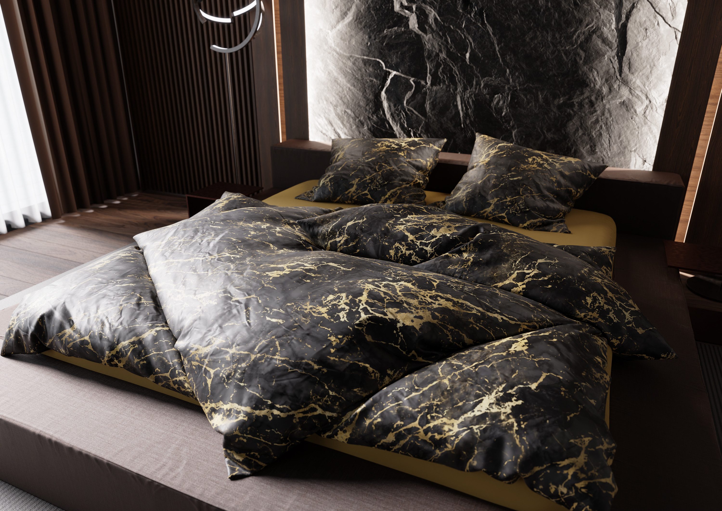 BETTWAESCHE-MIT-STIL Bettwäsche Mako Satin Bettwäsche Marmor günstig online kaufen