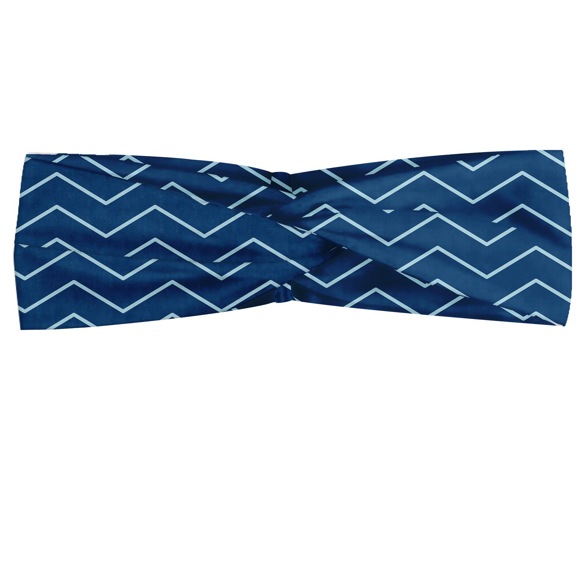 Abakuhaus Stirnband Elastisch und Angenehme alltags accessories Navy blau Zigzags Chevron-Linien