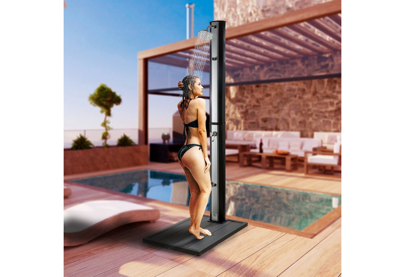 Thumbnail - Arebos Gartendusche Bodenelement für Solardusche Pool, 101 x 63 x 5,5 cm