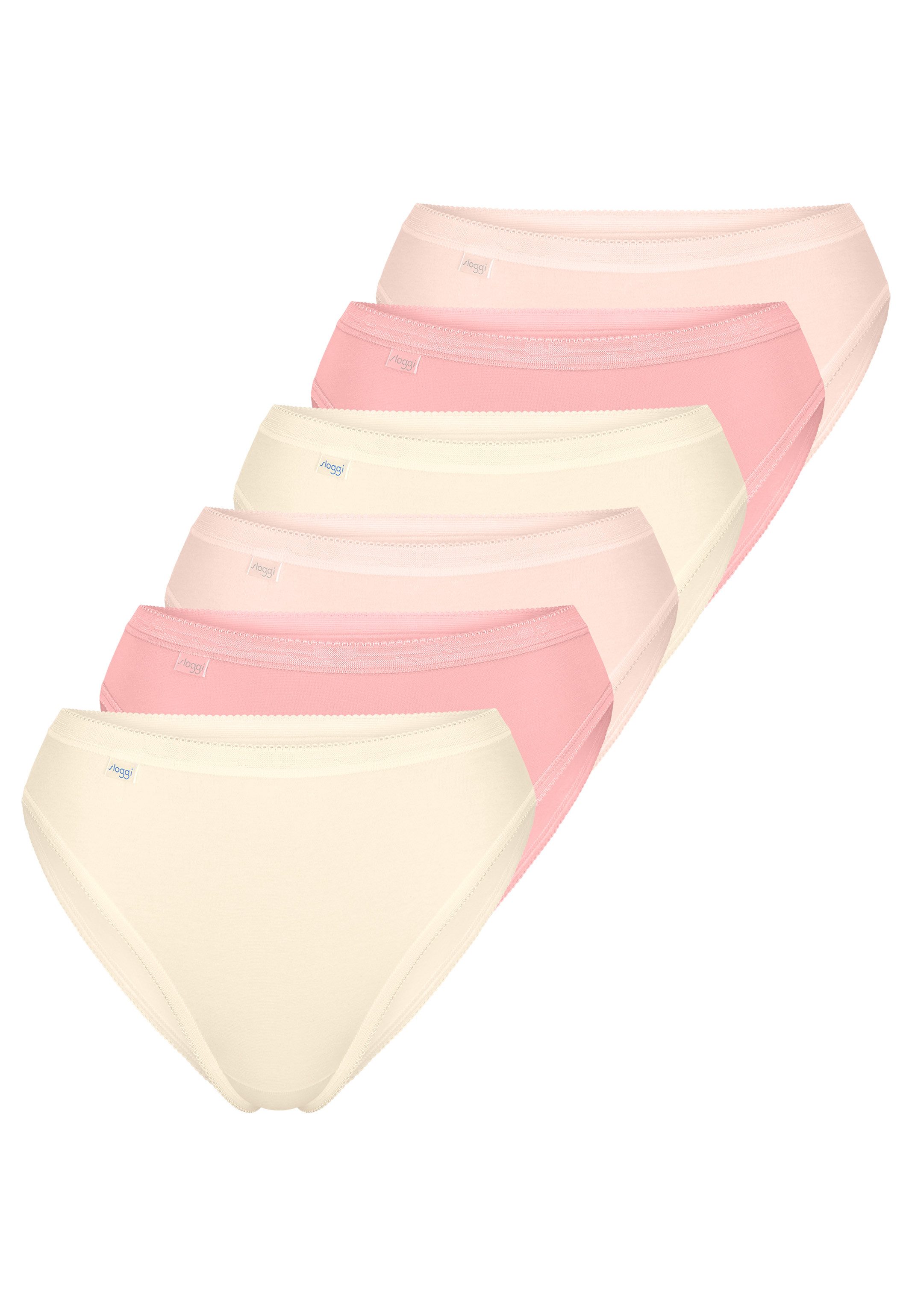 sloggi Tai-Slip 6er Pack Basic+ (Spar-Set, 6-St) Tai Slip - Baumwolle - Atmungsaktiv - Bequemer Schnitt, Perfekter Sitz
