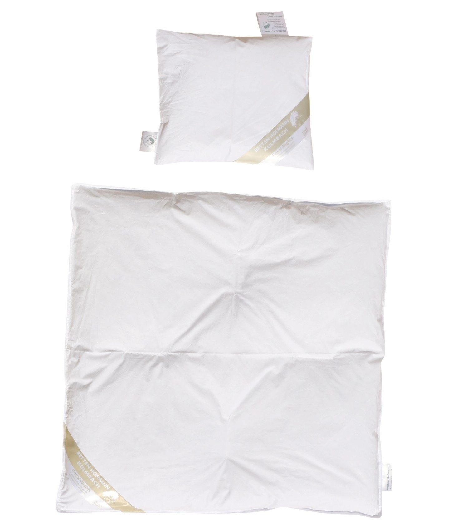 Betten Hofmann Kinderbettdecke + Kopfkissen Betten Hofmann Baby Set Ganzjahres-Daunendecke 80x80 + Kissen 35x40, Füllung: 100% Daunen, Bezug: 100% Baumwolle, für das ganze Jahr