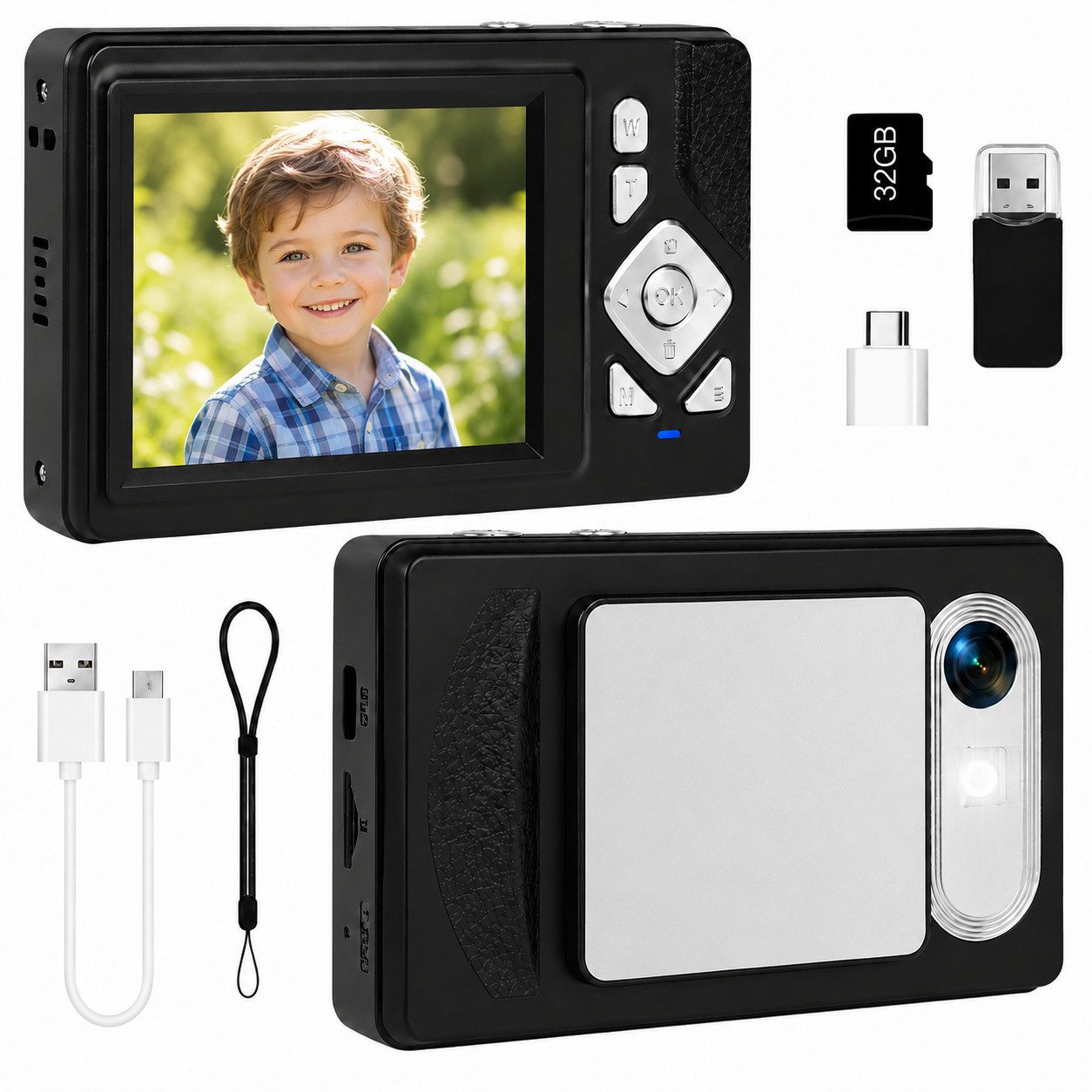 XEOOCE 4K Digitalkamera für Kinder, 48MP, Autofokus, 18x Zoom Kompaktkamera (48 MP)