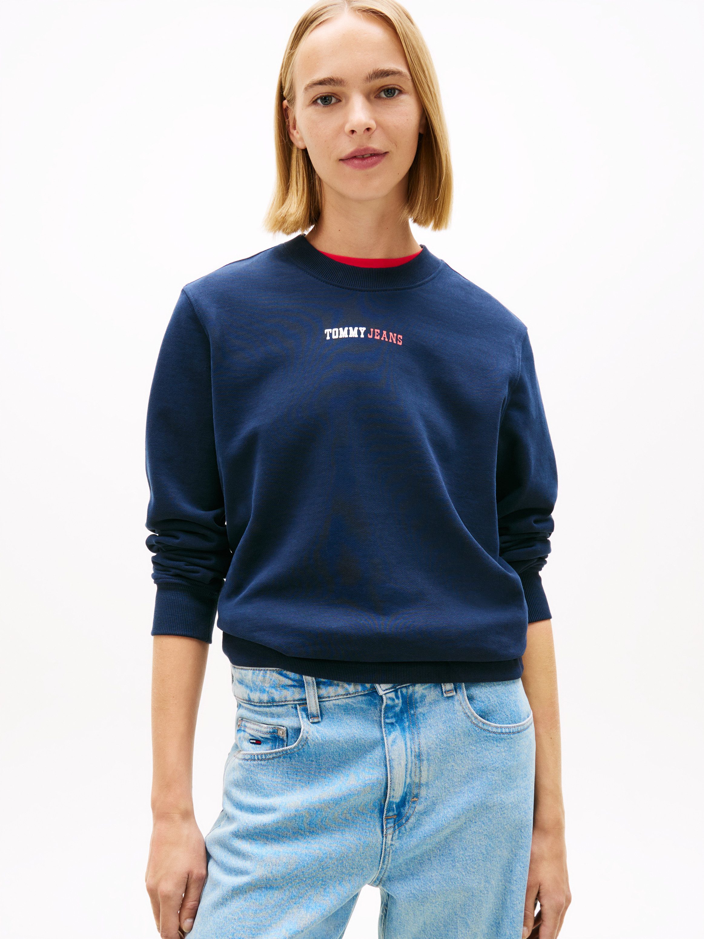 Tommy Jeans Sweatshirt TJW REG ESS LOGO 2 CREW EXT Baumwoll-Sweatware, Logoschriftzug