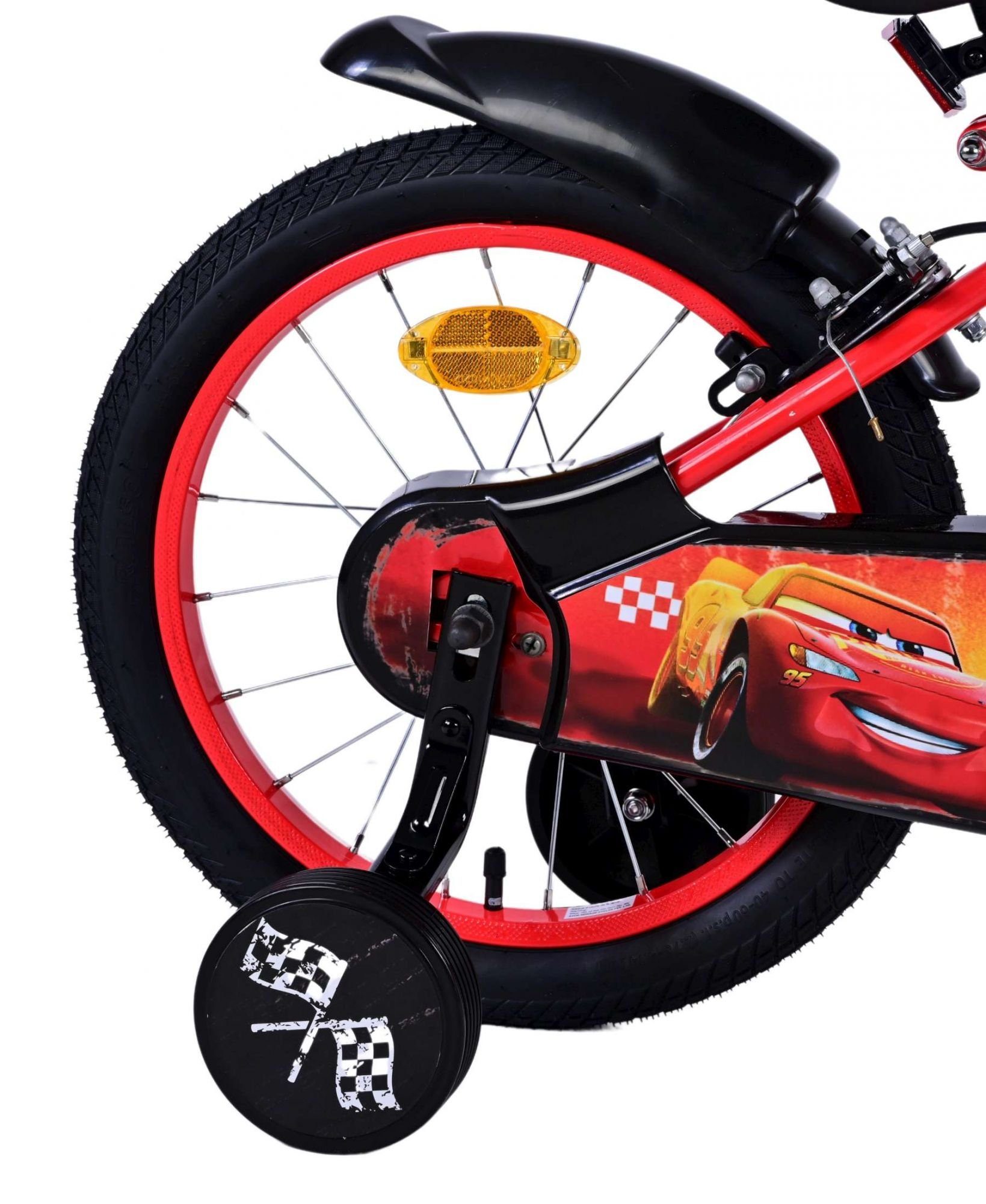 Volare Kinderfahrrad Disney Cars - Jungen - 12, 14 oder 16 Zoll - Rot - Zwei Handbremsen