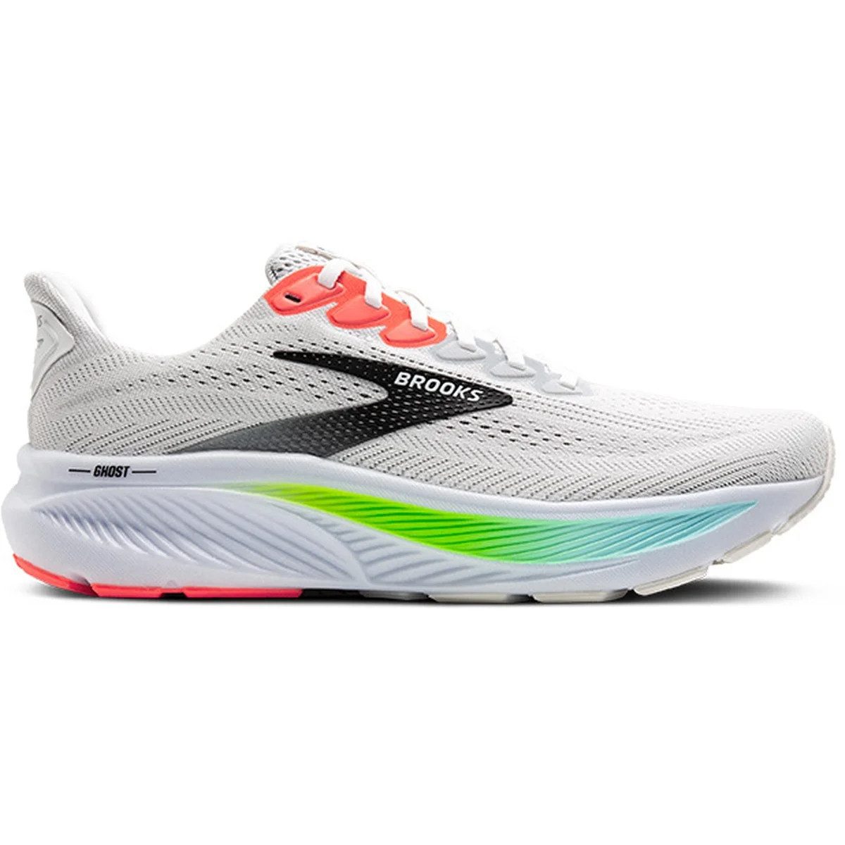 Brooks Ghost 17 WHITE/PINK CLAY/GECKO Laufschuh