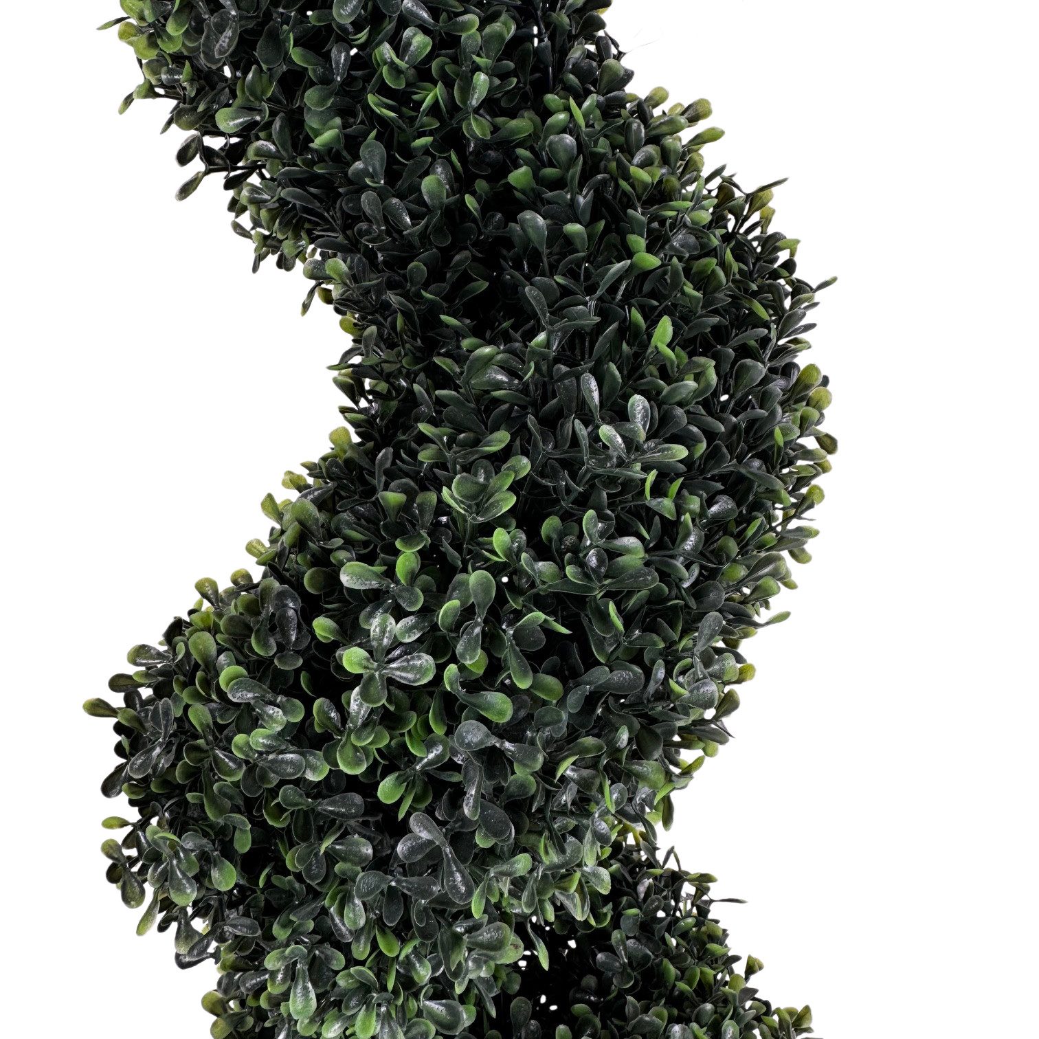 Kunstpflanze für den Außenbereich geeignet - moderne Spiralform - künstlicher Buchsbaum, Online-Fuchs, ca. 103 cm hoch - Outdoor geeignet