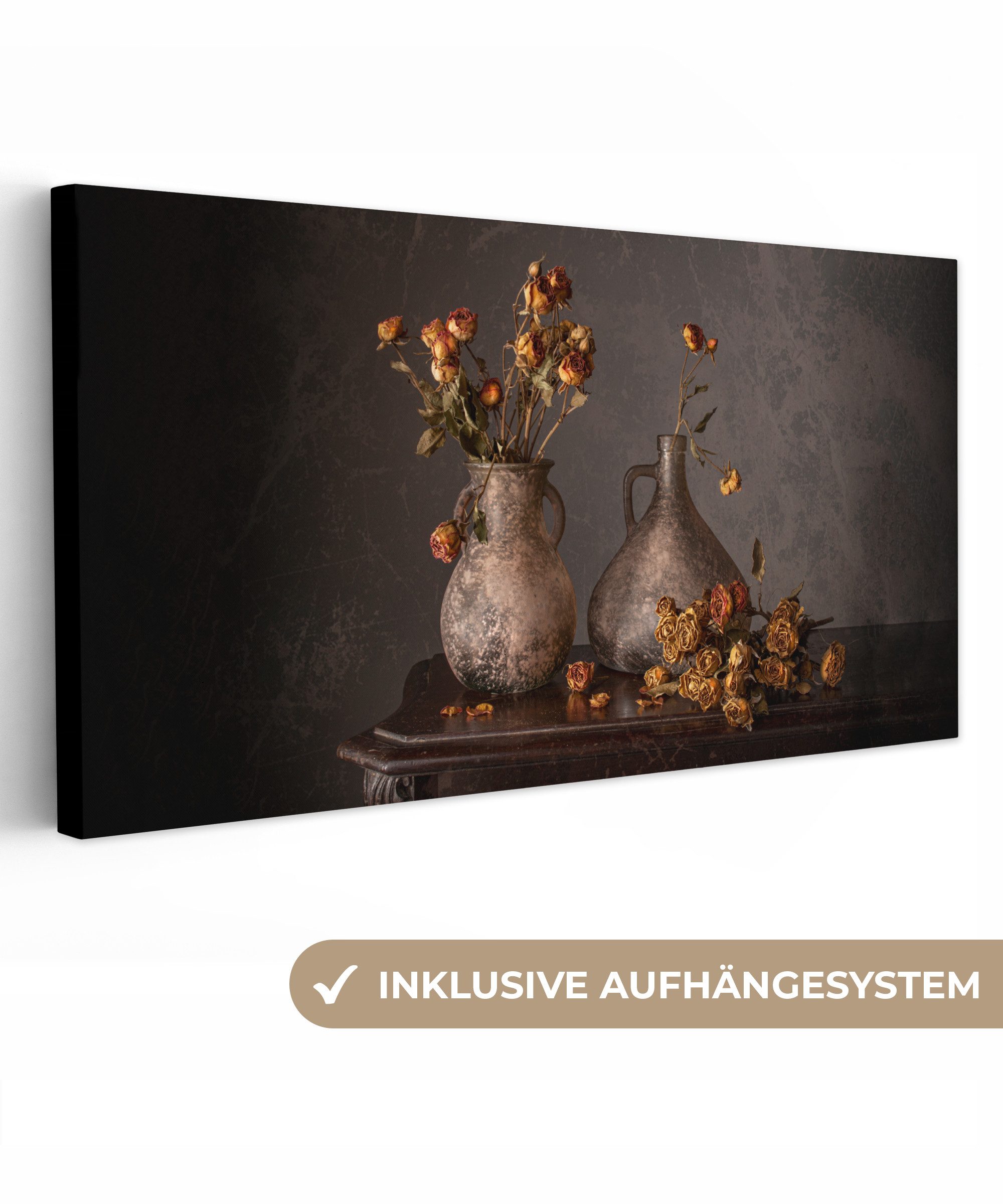 OneMillionCanvasses® Leinwandbild Panorama Stilleben - Blumen günstig online kaufen