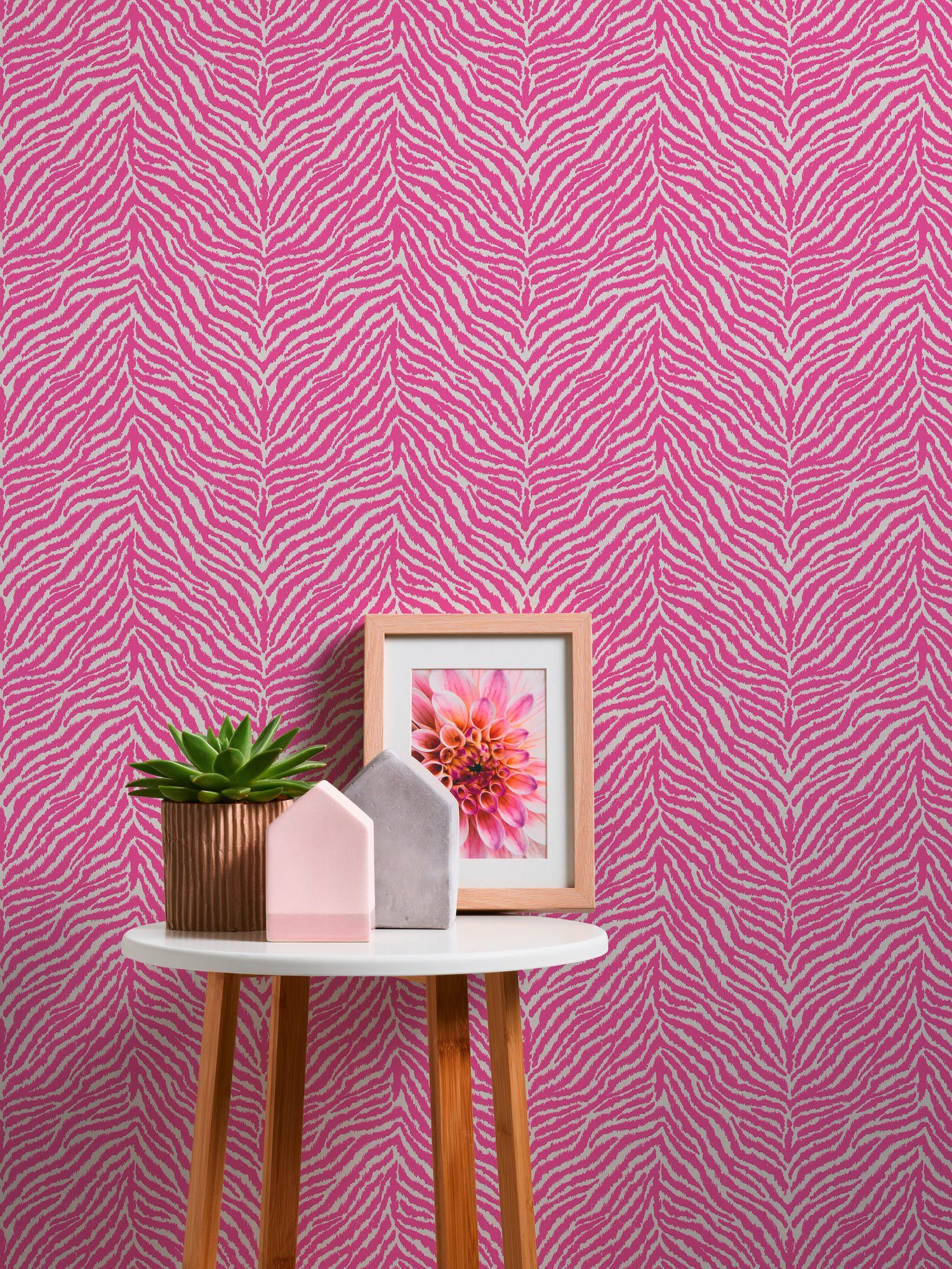 im Création rosa strukturiert, Trendwall animal print, Print, Tiere A.S. Vliestapete Zebra Tapete