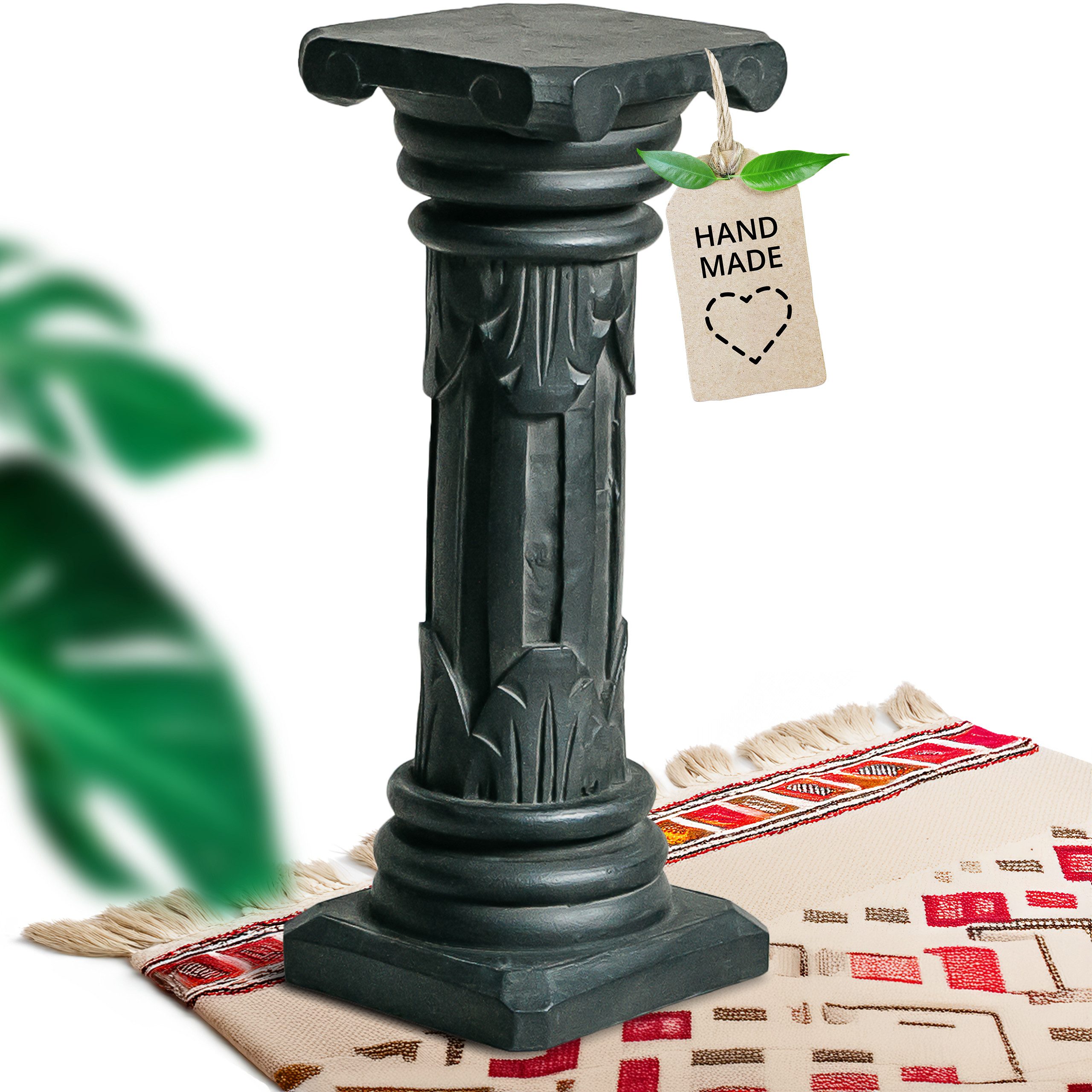 livasia Dekosäule Balinesische Säule aus Holz mit Schnitzerei, antik, handgefertigt