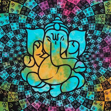 Wandteppich Kunst und Magie Wandbehang Dekotuch OM Ganesha ca. 200 cm x 140 cm, KUNST UND MAGIE