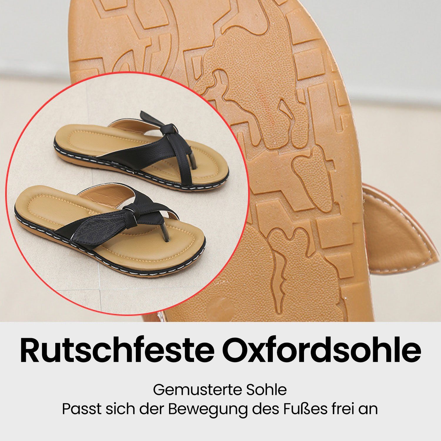 Zehentrenner flache Schwarz Pantoffeln Slides Outdoor Daisred Hausschuhe Sandale