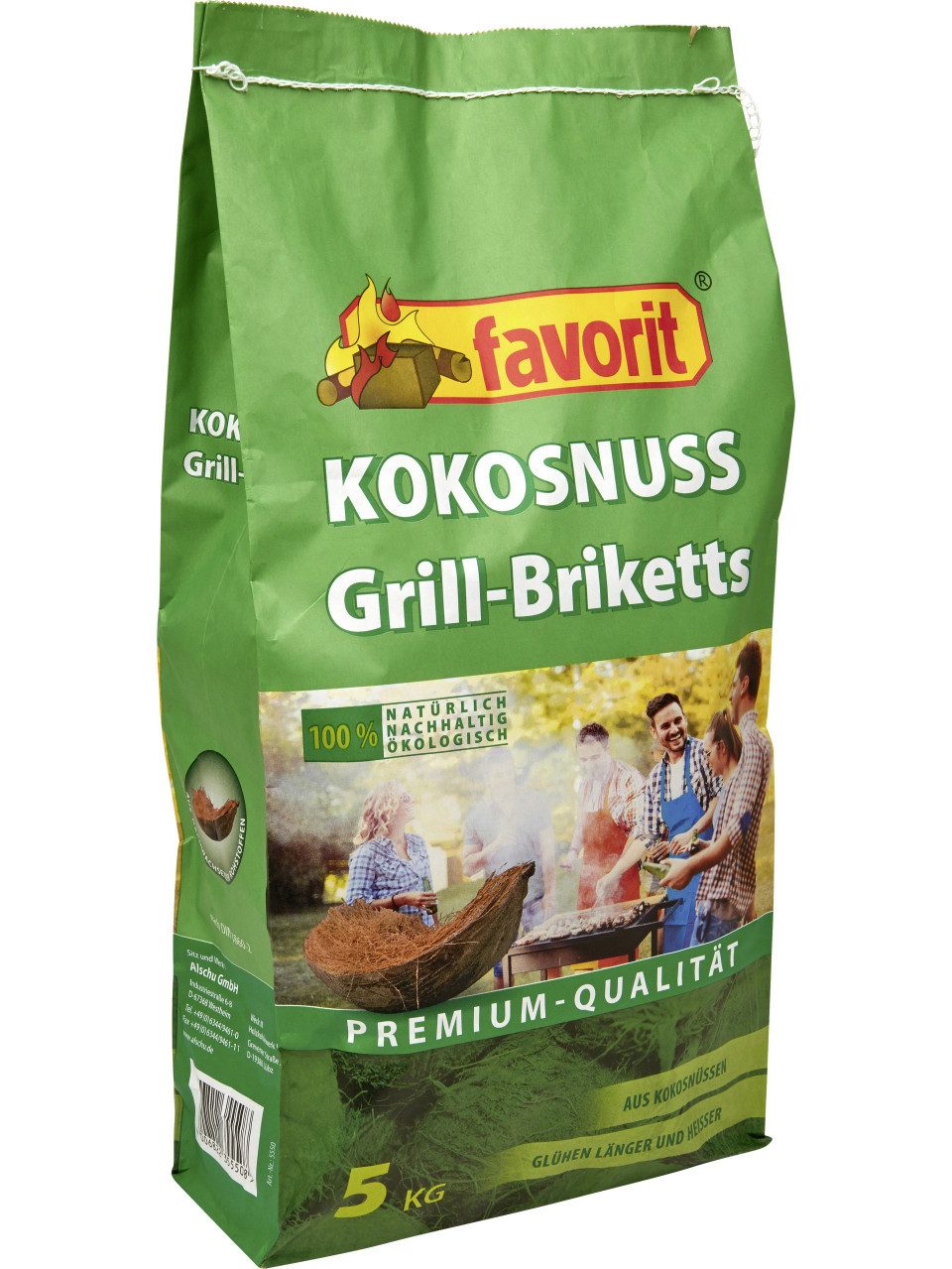 favorit Kaminholz Favorit Kokos Grillbriketts 5 kg, 5 l