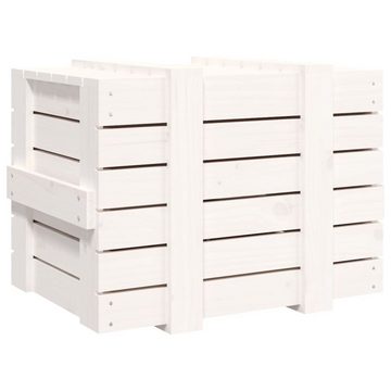 vidaXL Aufbewahrungsbox Truhe Weiß 58x40,5x42 cm Massivholz Kiefer (1 St)