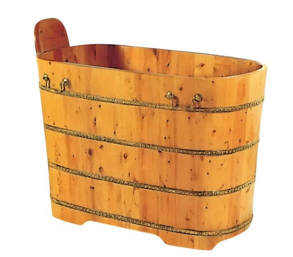 Xlmoebel Badewanne Holzbadewanne Badezuber Fitovanna freistehend in Braun, Made in Europa